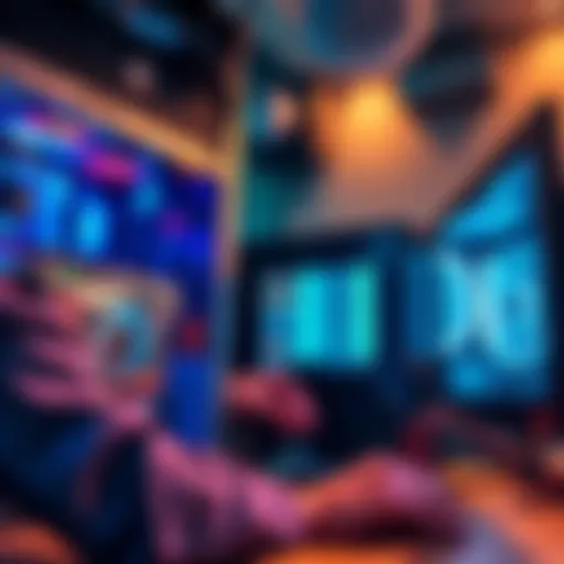 Person setting up a 5070 Ti graphics card for cryptocurrency mining with a computer