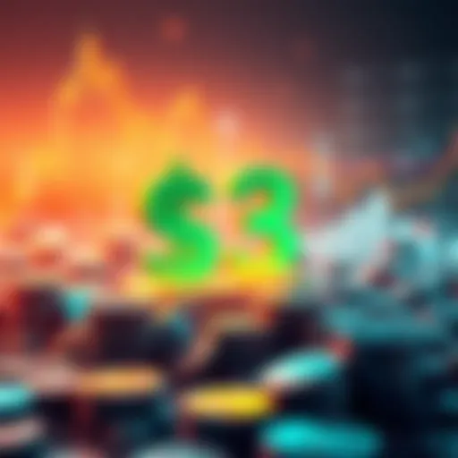 Visual representation of Aave achieving $3 trillion in total deposits with financial symbols and graphs in the background