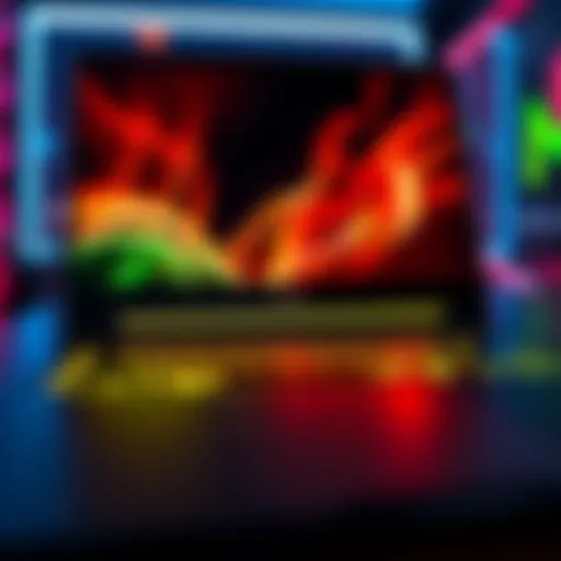 A close-up view of the Acer Predator Helios Neo 16 laptop showcasing its sleek design and keyboard lighting