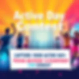A colorful graphic showing people engaging in various fitness activities with a banner for the Capture Your Active Day Contest