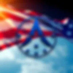Illustration of the Algorand Foundation's logo with the U.S. flag in the background, symbolizing its relocation.