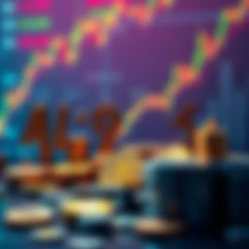 A visual representation of rising alternative cryptocurrencies with charts and coins, symbolizing market optimism for 2025.