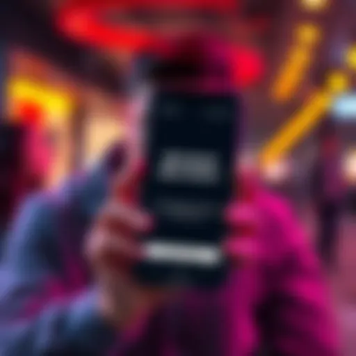 A smartphone displaying a cash payout notification from an app, with a confused user in the background