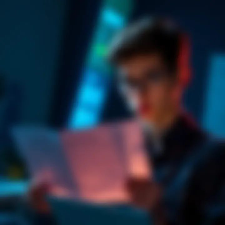 ATO Tax Letter on Bitcoin A young person looking confused while reading a tax letter regarding Bitcoin assets and cryptocurrency taxation.