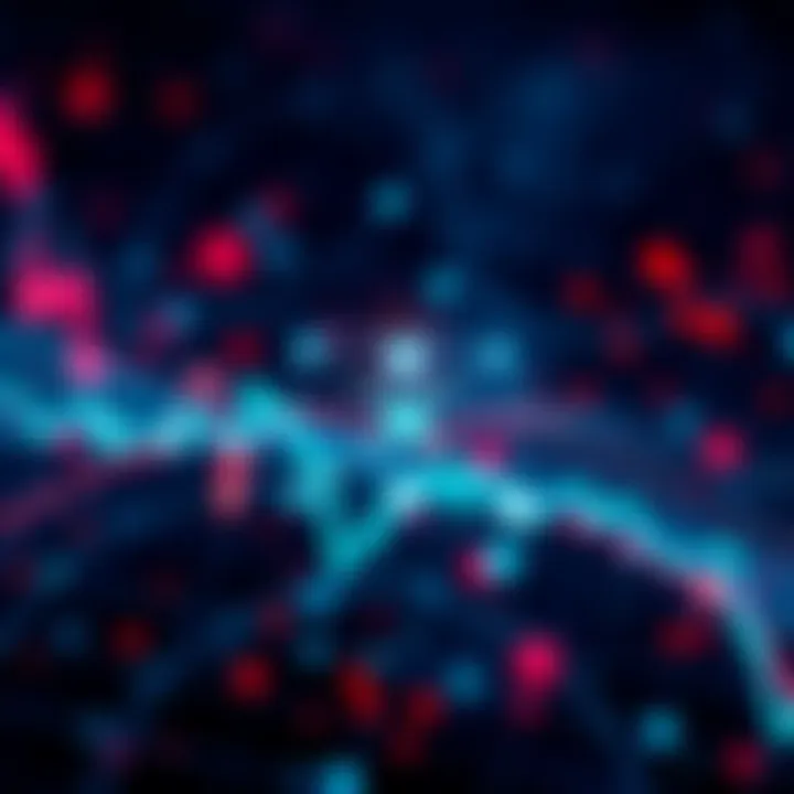 ATOM Blockchain Visualization Graph showing ATOM's market trends with blockchain connectivity symbols