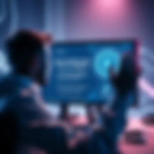 A person looking at a computer screen displaying information about Avalanche network validators and Avax requirements.
