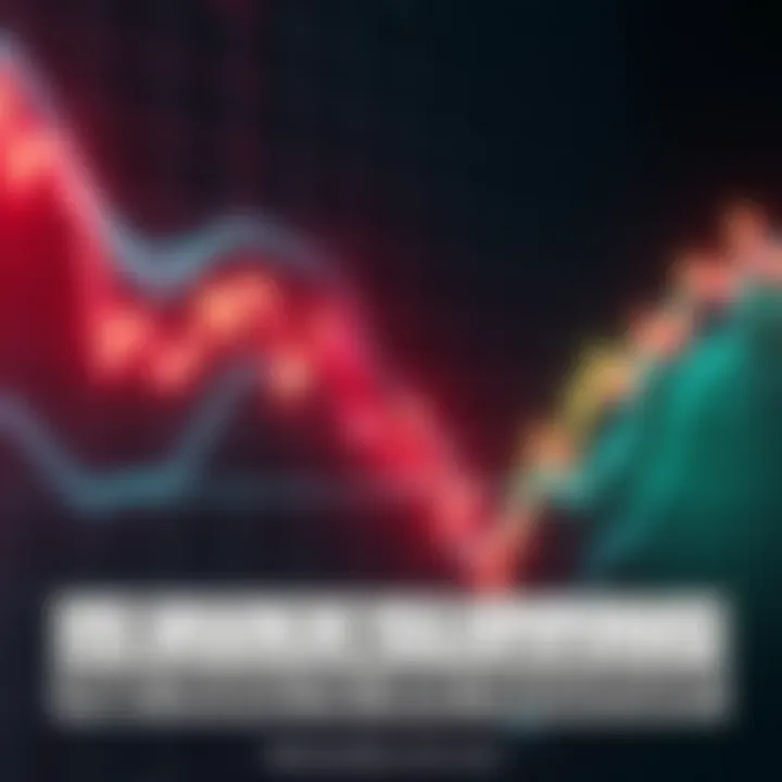 A graph showing the price trend of AVAX with a downward slope highlighting investor concerns. Colors are red and green, indicating market fluctuations.