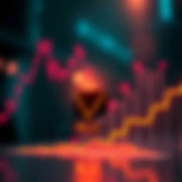 The AVAX cryptocurrency logo displayed alongside a graph showing an upward trend, symbolizing potential profits and growth.