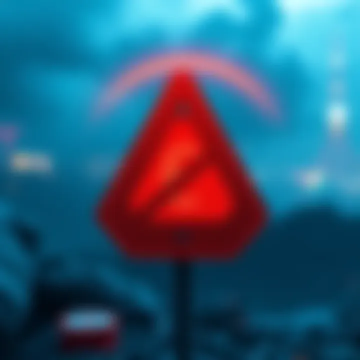 A warning sign showing crossed-out currency symbols representing risks of swapping on the Exodus platform