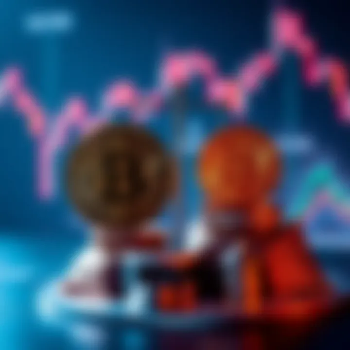 A visual representation of a balanced investment portfolio showing 95% Bitcoin and 5% S&P 500 allocations.
