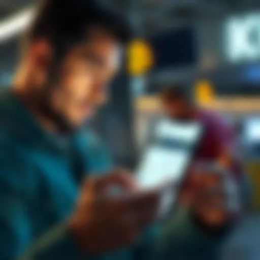 A person looking at their bank account on a smartphone with a confused expression, noticing a charge related to cryptocurrency.