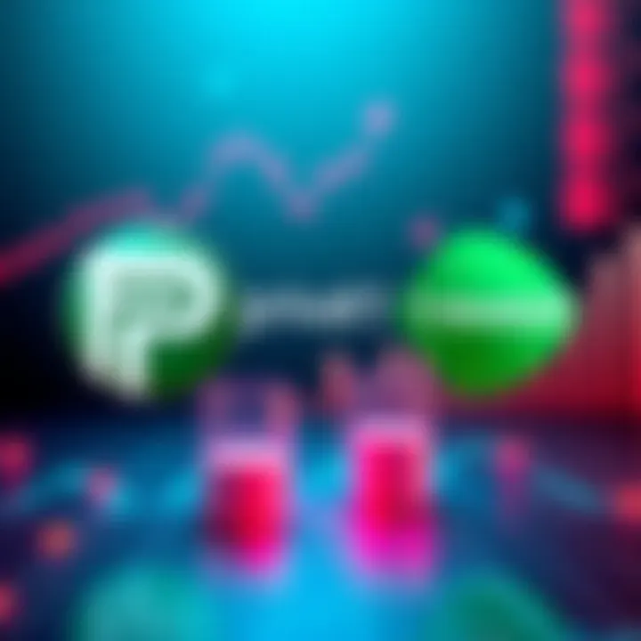 Two corporate logos representing PrivatBank and Revolut with a backdrop of financial charts and growth symbols