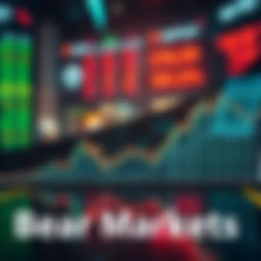 Graph showing a declining trend in investments during a bear market