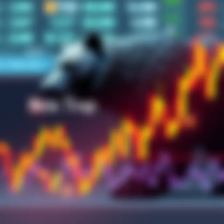 A graph showing market trends with a bear symbol, highlighting potential risks for investors