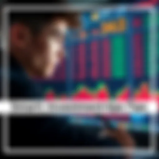 A young person looking at a digital screen displaying various altcoins and cryptocurrency prices, taking notes on investment strategies.