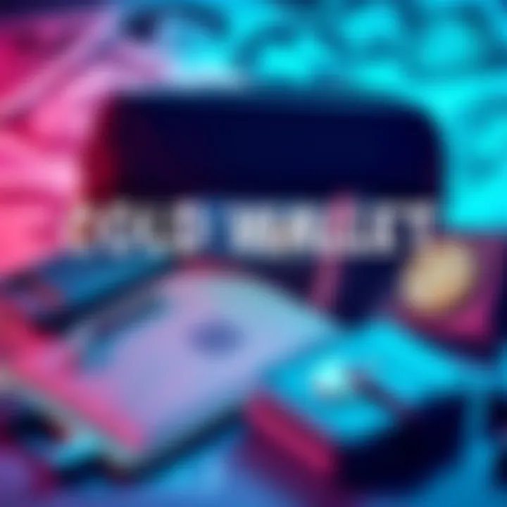 An assortment of cold wallets for cryptocurrency storage with a digital currency background