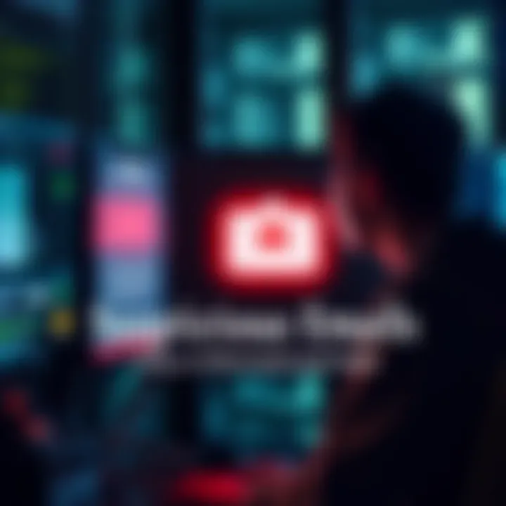 A person looking at a computer screen with an alert for a suspicious email, showing a warning sign