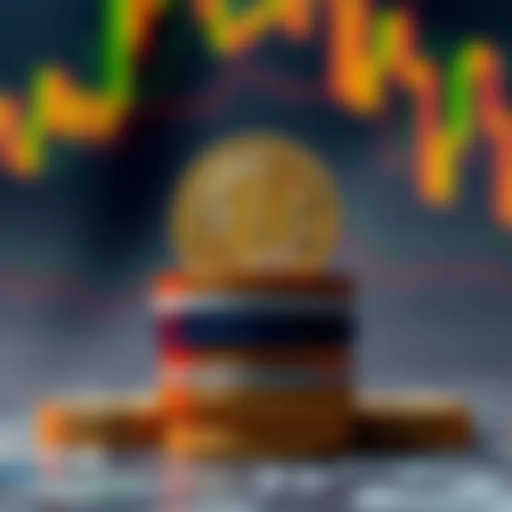 Bitcoin Coin on a Stack of Altcoins A Bitcoin coin stands prominently on top of a stack of various altcoins, symbolizing preference for Bitcoin in investment choices.