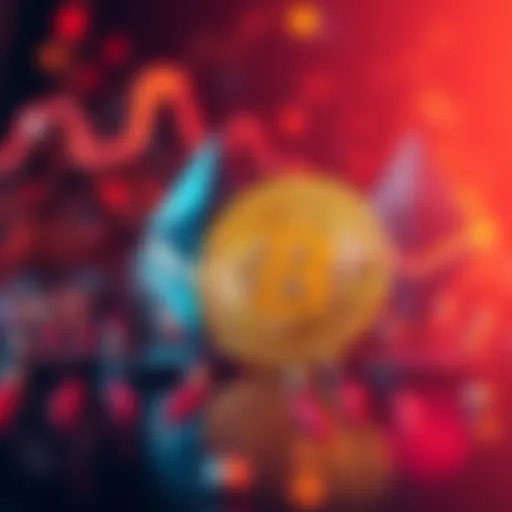 Bitcoin symbol with Ethereum and XRP symbols in the background, representing alternative cryptocurrencies.
