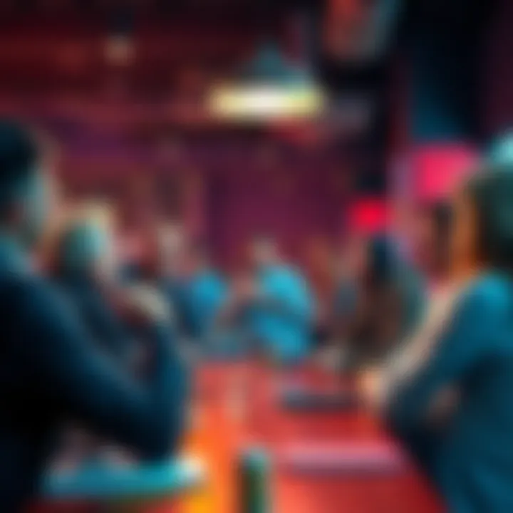 Group of people engaged in a lively discussion about Bitcoin in a casual setting