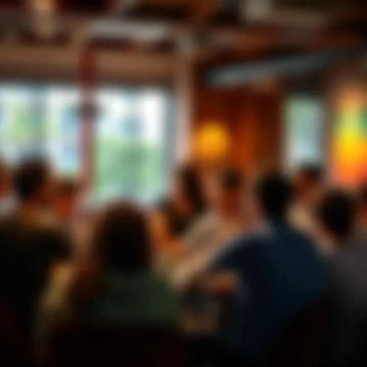 A diverse group of people engaging in a discussion about Bitcoin, sharing ideas and questions in a community setting.