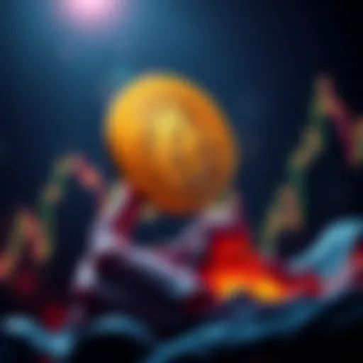 A Bitcoin symbol rising with a bull graphic, indicating a positive trend in the cryptocurrency market.