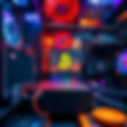 A Bitcoin mining rig with multiple graphics cards and cooling fans, showcasing equipment used for solo mining.