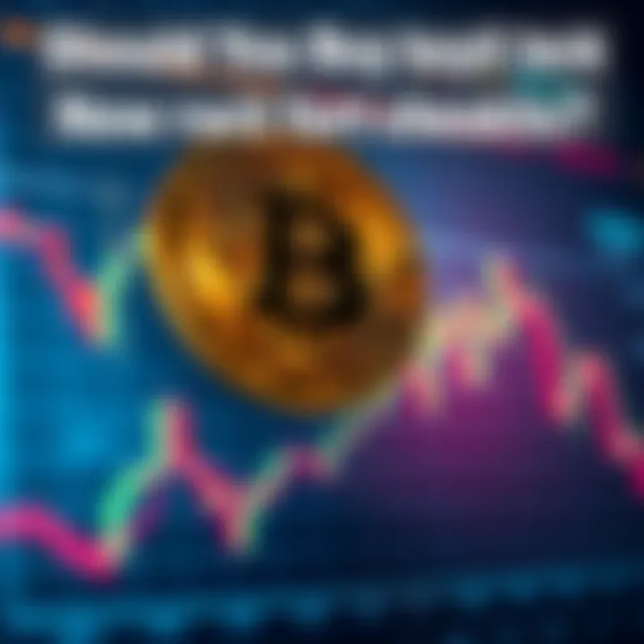 A chart showing Bitcoin price fluctuations with a large question mark, symbolizing market uncertainty.