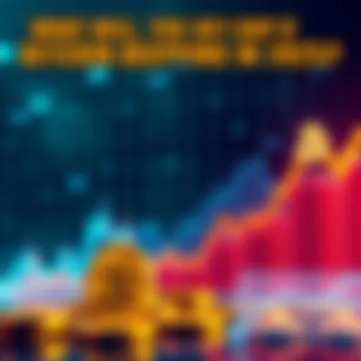 A graph showing Bitcoin prices dropping with worried investors looking at their portfolios