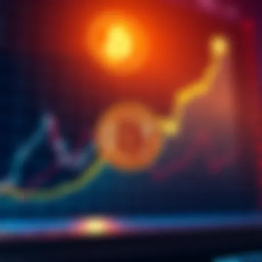 Graph showing Bitcoin's price rising with support levels and ETF symbols in the background