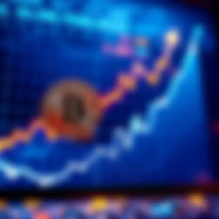 A chart showing the rising value of Bitcoin over time, indicating a strong upward movement and market excitement