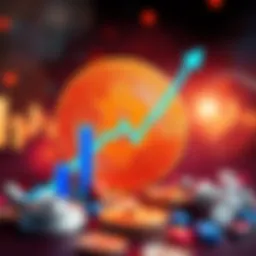 Bitcoin symbol with rising graph, indicating its value surpassing Bank of America and Bank of China