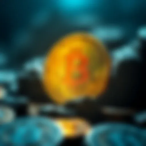 A Bitcoin symbol shining brightly, symbolizing its success in the cryptocurrency market