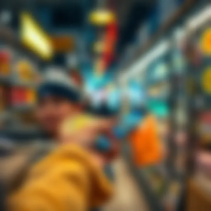 A person making a purchase at a store using Bitcoin on their smartphone, showcasing cryptocurrency use in everyday life.