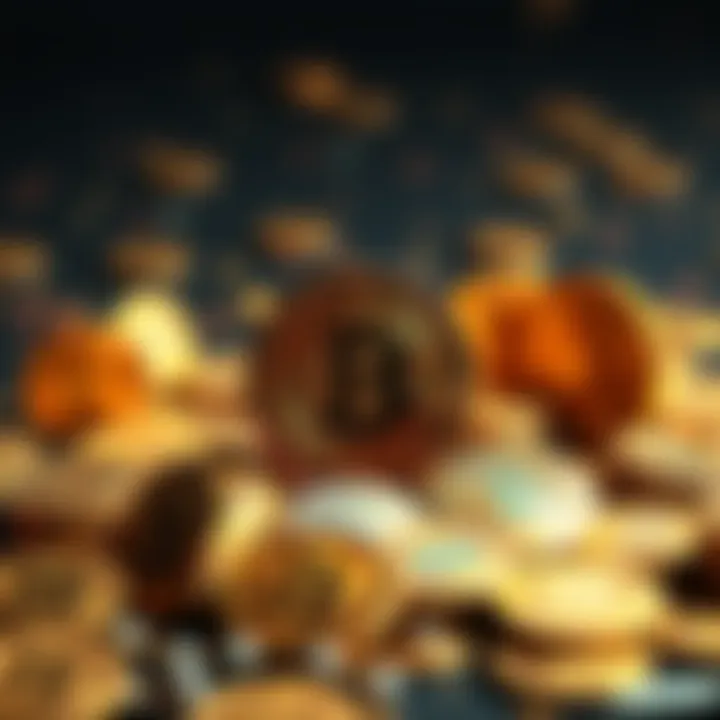 Various symbols representing Bitcoin and Bitcoin Cash, showcasing their importance in financial freedom.