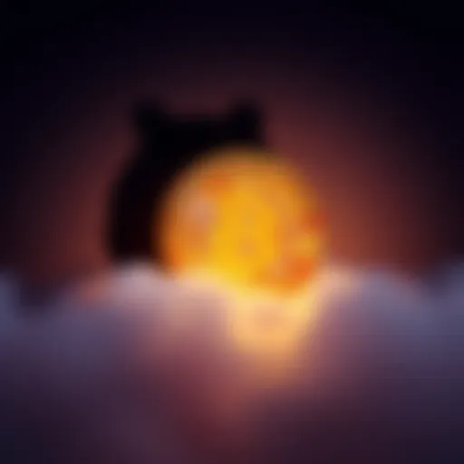 A Bitcoin coin with a bear shadow looming over it, symbolizing the potential for a bear market.