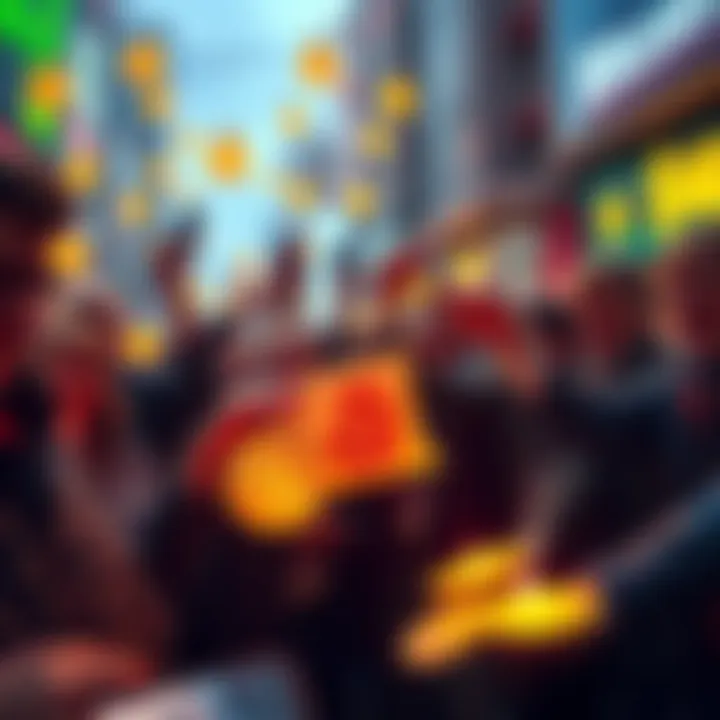 People excitedly purchasing Bitcoin during a market dip