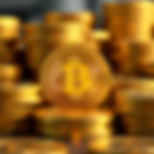 A close-up of Bitcoin Cash coins stacked, symbolizing limited supply and potential value increase.