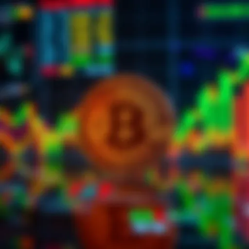 A graphic showing the Bitcoin Cash symbol on a glowing digital screen with financial charts in the background