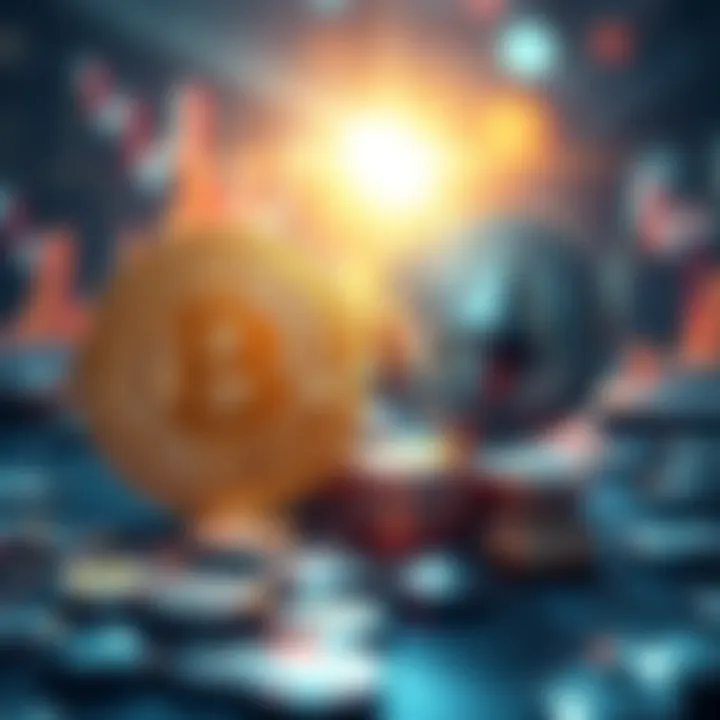 A visual comparison showing Bitcoin Cash struggling while Litecoin thrives, with symbols of both cryptocurrencies and a graph indicating their popularity.