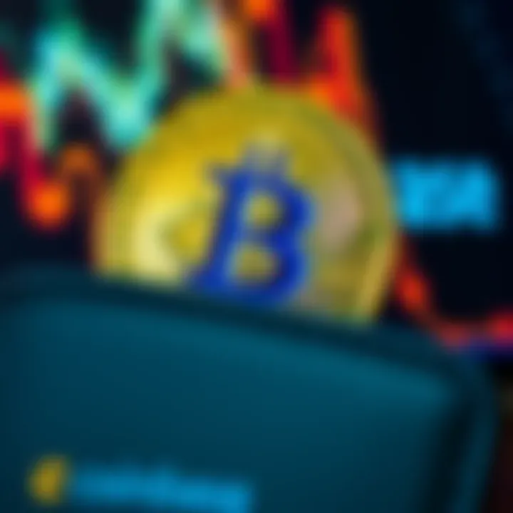 A digital representation of bitcoin with the Coinbase logo in the background, symbolizing trust and safety for cryptocurrency users.