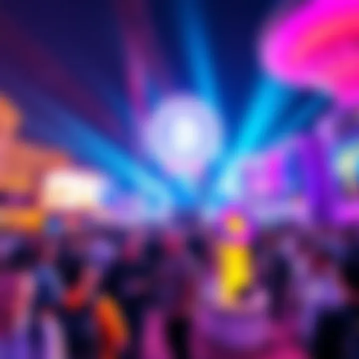 A vibrant scene of attendees engaging at The Bitcoin Conference 2025 in Las Vegas, showcasing speakers and networking activities.