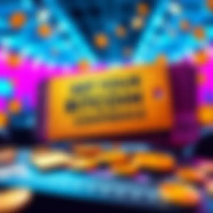 A promotional image showing Bitcoin conference tickets with a bold discount tag, highlighting a call to action for crypto enthusiasts to purchase tickets now, surrounded by Bitcoin symbols.