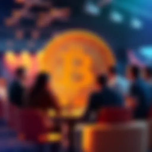 People engaging in a lively discussion about Bitcoin in a forum setting