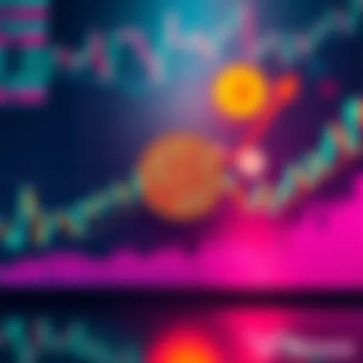 Chart showing Bitcoin's price dropping while Dogecoin's price is increasing