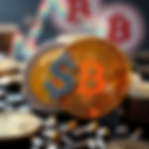 A Bitcoin symbol alongside a dollar sign, representing the contrast between digital currency and traditional money amid inflation concerns.