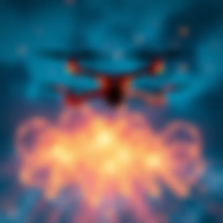 A dazzling display of drones creating Bitcoin-themed designs in the night sky