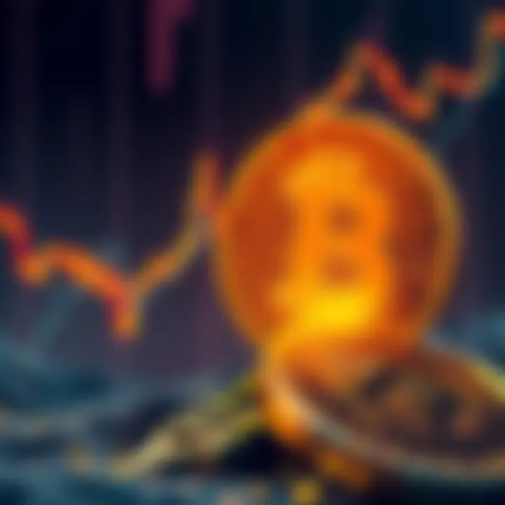 A visual representation comparing Bitcoin and Enron with a rising Bitcoin chart and a falling Enron logo.