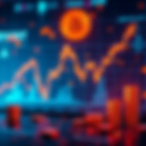 A visual representation of Bitcoin ETFs declining amid economic uncertainty, featuring a downward trend graph and symbols of tariffs and interest rates.