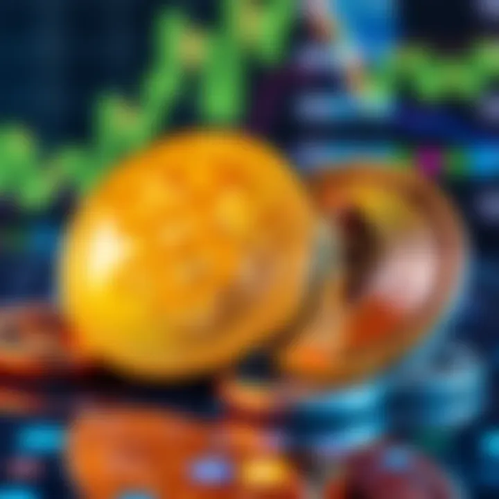 Bitcoin and Ethereum Investment A close-up of Bitcoin and Ethereum coins on a digital background, symbolizing cryptocurrency investments.